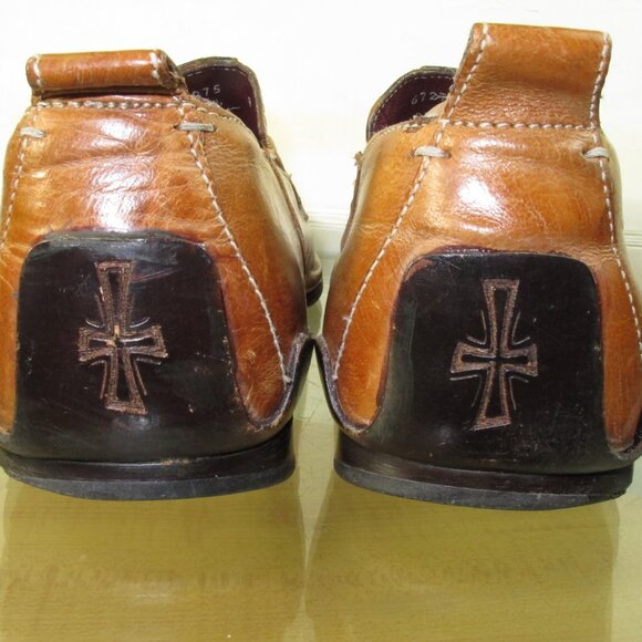 Mark Nason Men's Loafers Brown distressed Leather Made In Italy Size 8 - Picture 7 of 10